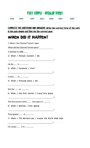 Past simple - Regular verbs