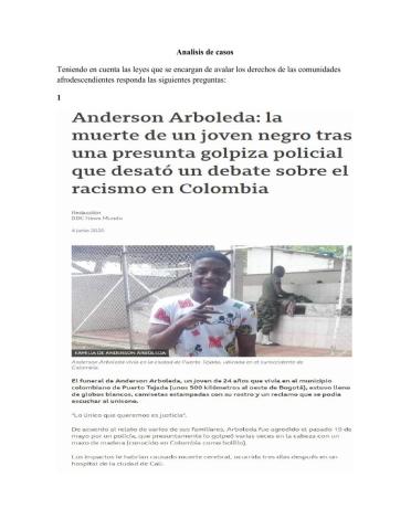 Analisis de Casos Afrocolombianidad