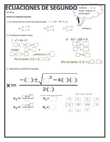 Ecuaciones de segundo grado