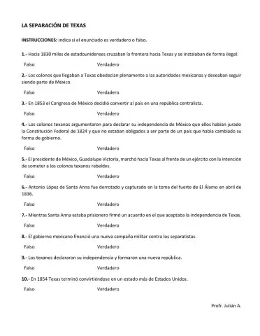 La separación de Texas