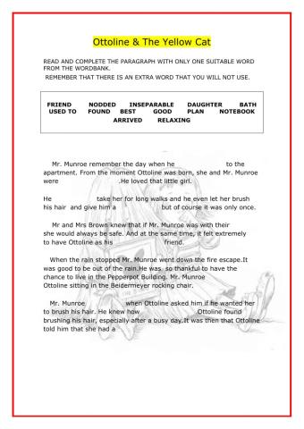 Ottoline & the yellow cat vocabulary