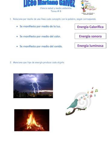 Tipos de energía