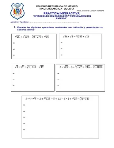Radicación y potenciación
