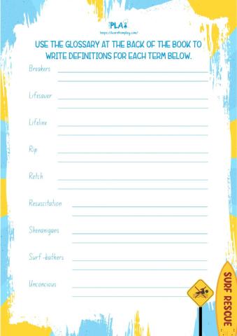 Trouble in the Surf - Definitions