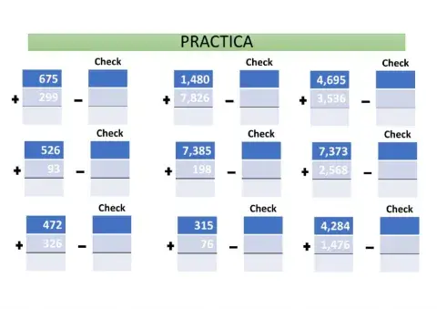Suma y Resta (comprobación)
