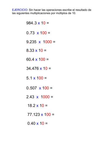 Multiplicación por múltiplos de 10