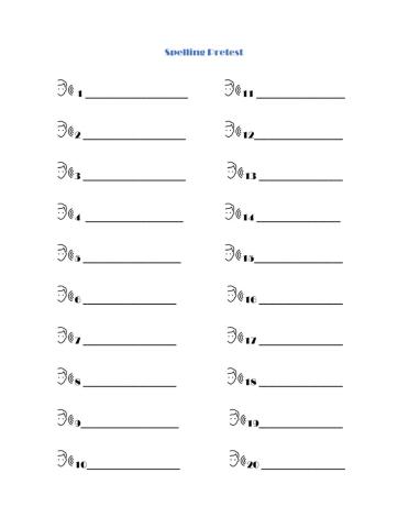 Spelling Pretest