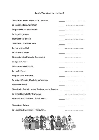 Berufe - was ist er von Beruf?