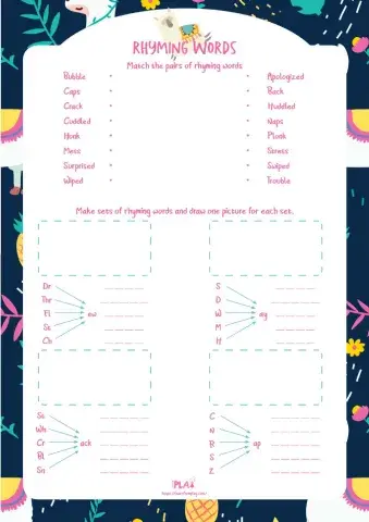 A Stack of Alpacas - Rhyming Words