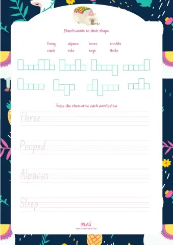 A Stack of Alpacas - Word Shapes