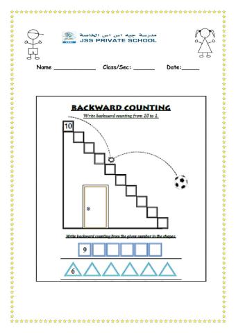 Math - backward counting
