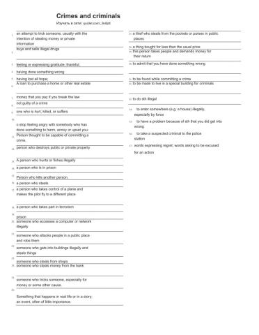 Crimes and criminals