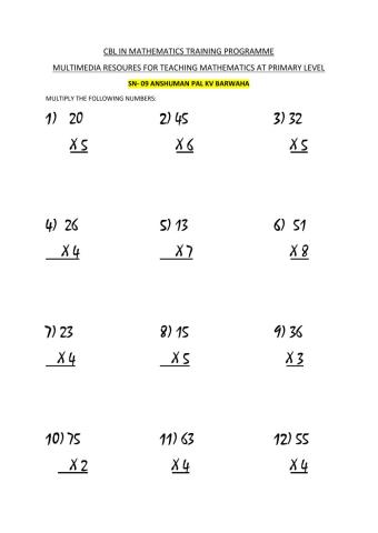 Maths worksheet