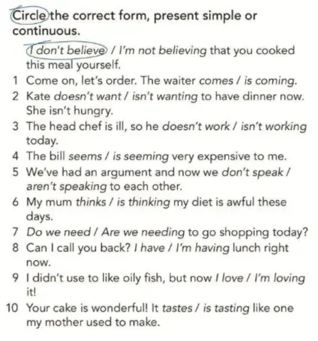 Presen Simple and Present Continuous