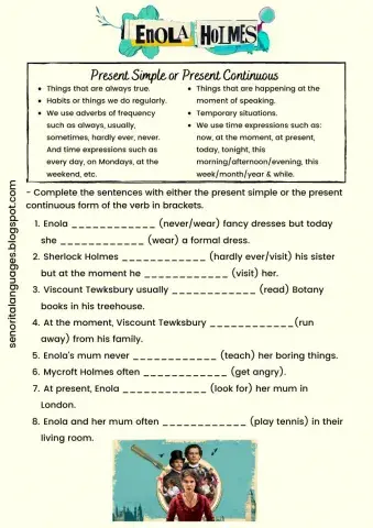 Enola Holmes - Present Simple & Continuous