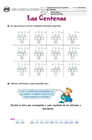 Sumas y Restas con tres dígitos