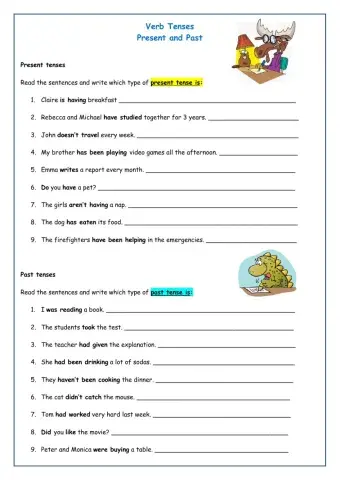 Verb tenses: Present and Past