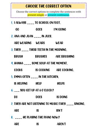 Present Simple & Continuous