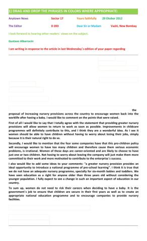 Letters to the editor