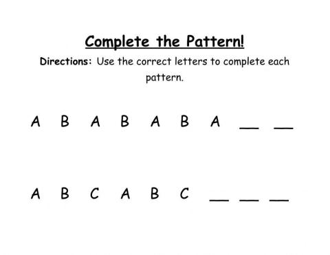 Complete the Pattern Worksheet