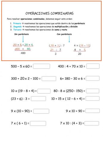 Operaciones combinadas