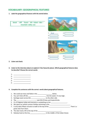 Vocabulary: Geographical features