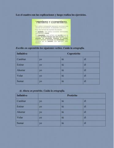 Pretérito y copréterito