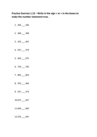 Comparing Numbers: Greater Than or Less Than