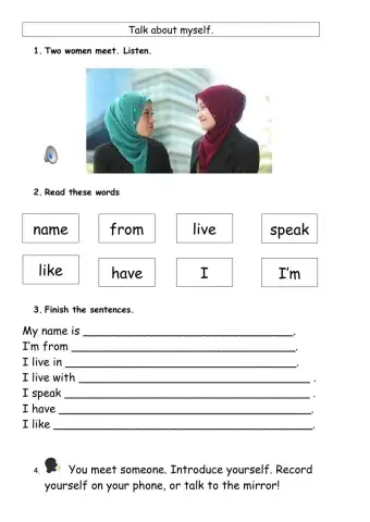 Meeting someone for the first time.