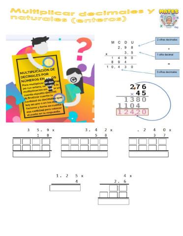 Multiplicación de decimales por enteros