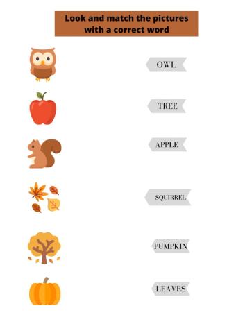 Autumn vocabulary