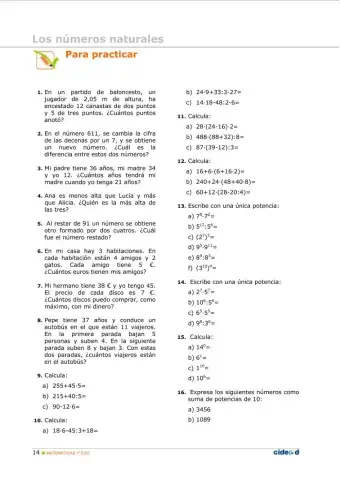 Operaciones con naturales