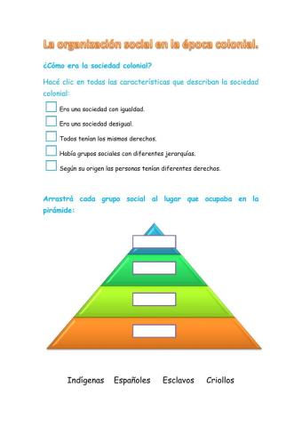 La organización social en la época colonial