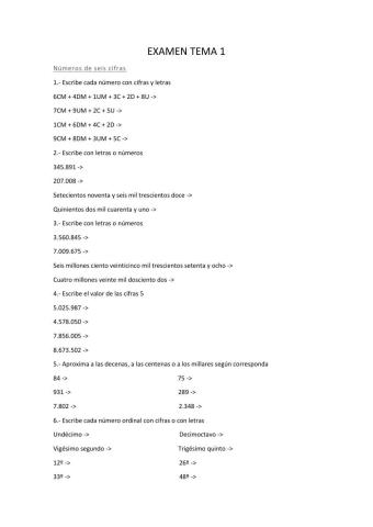 Numero de 6 y 7 cifras, aproximaciones, números ordinales y números romanos