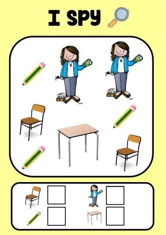 I spy Classroom objects kindergarten
