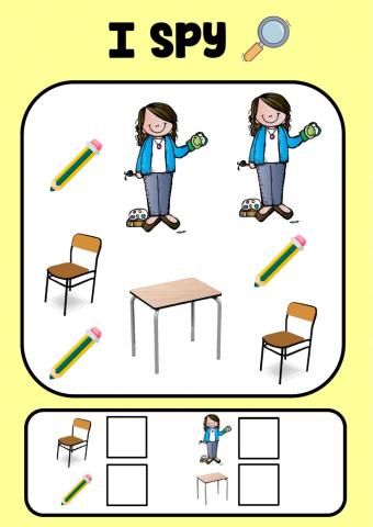 I spy Classroom objects kindergarten