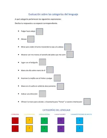 Evaluación Categorías del Lenguaje