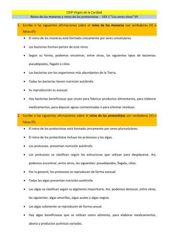 Reino de los moneras y reino de los protoctitas