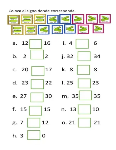 Mayor, menor e igual