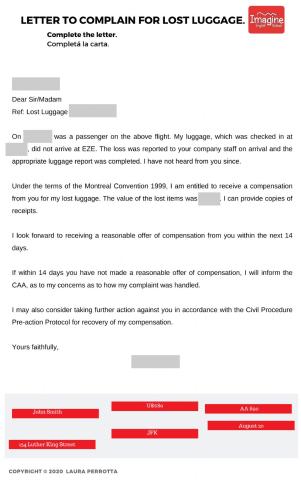 Lost luggage- letter