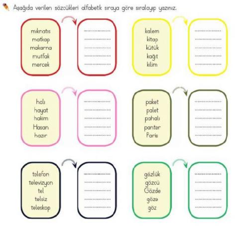 Sözcük Sıralama