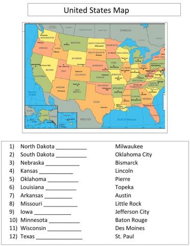 United States Capital Map