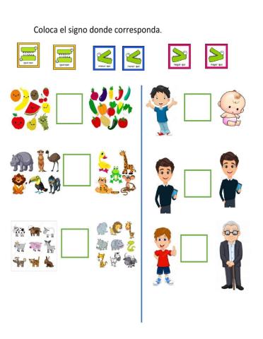 Mayor, menor e igual