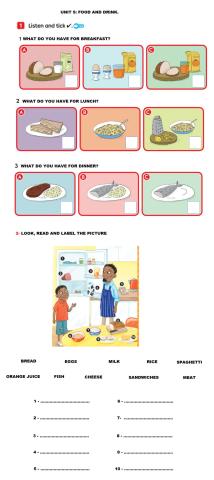 Food and drink vocabulary revision