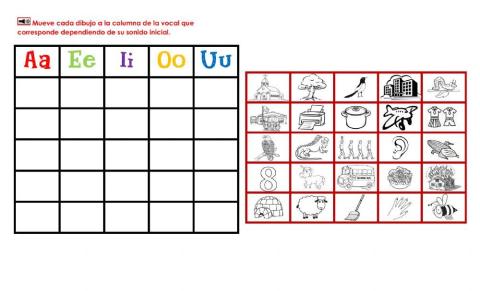 Sonidos iniciales de las vocales