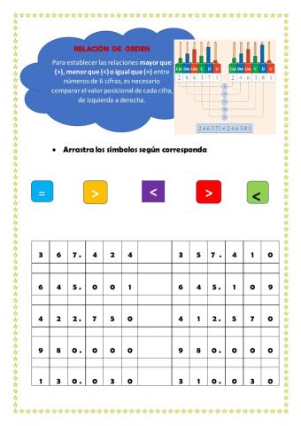 Ejercicios de Relación de Orden