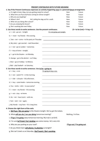 PRESENT CONTINUOUS WITH FUTURE MEANING