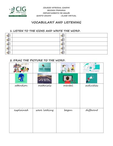 Vocabulary and Listening Quizz