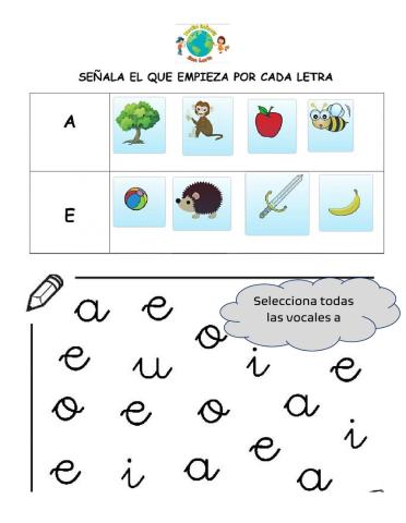 Letra a y e