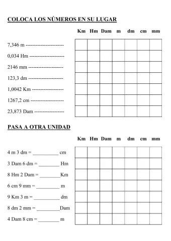 Unidades de Longitud - Decimales